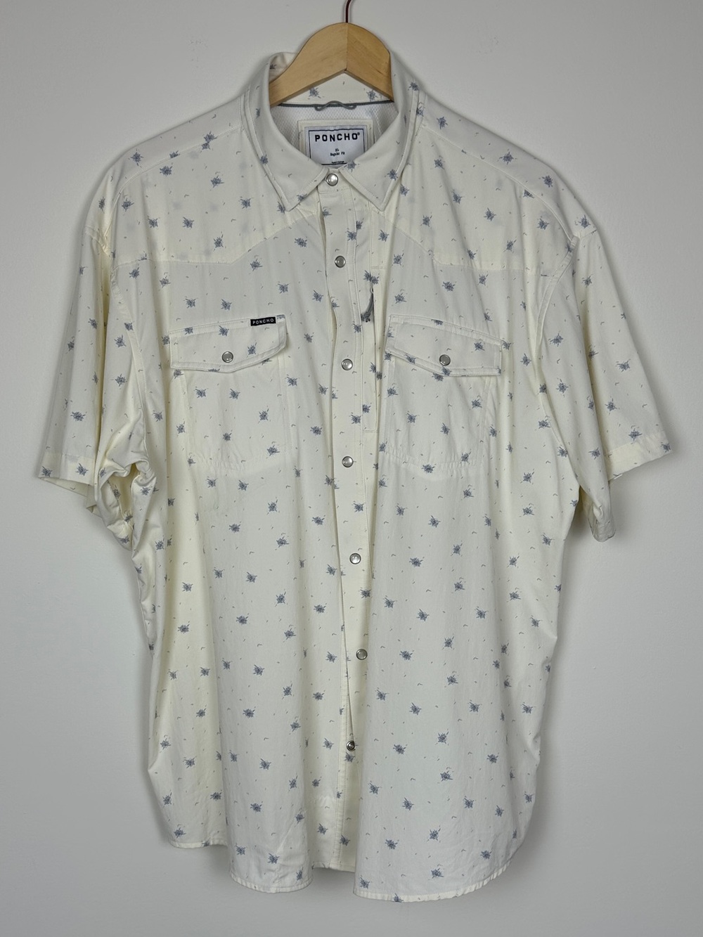 Poncho “The Llano” Short Sleeve Western Snap Shirt Sz XL